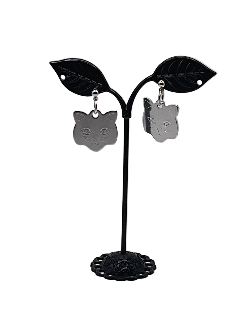 Cat Head Tag Earrings
