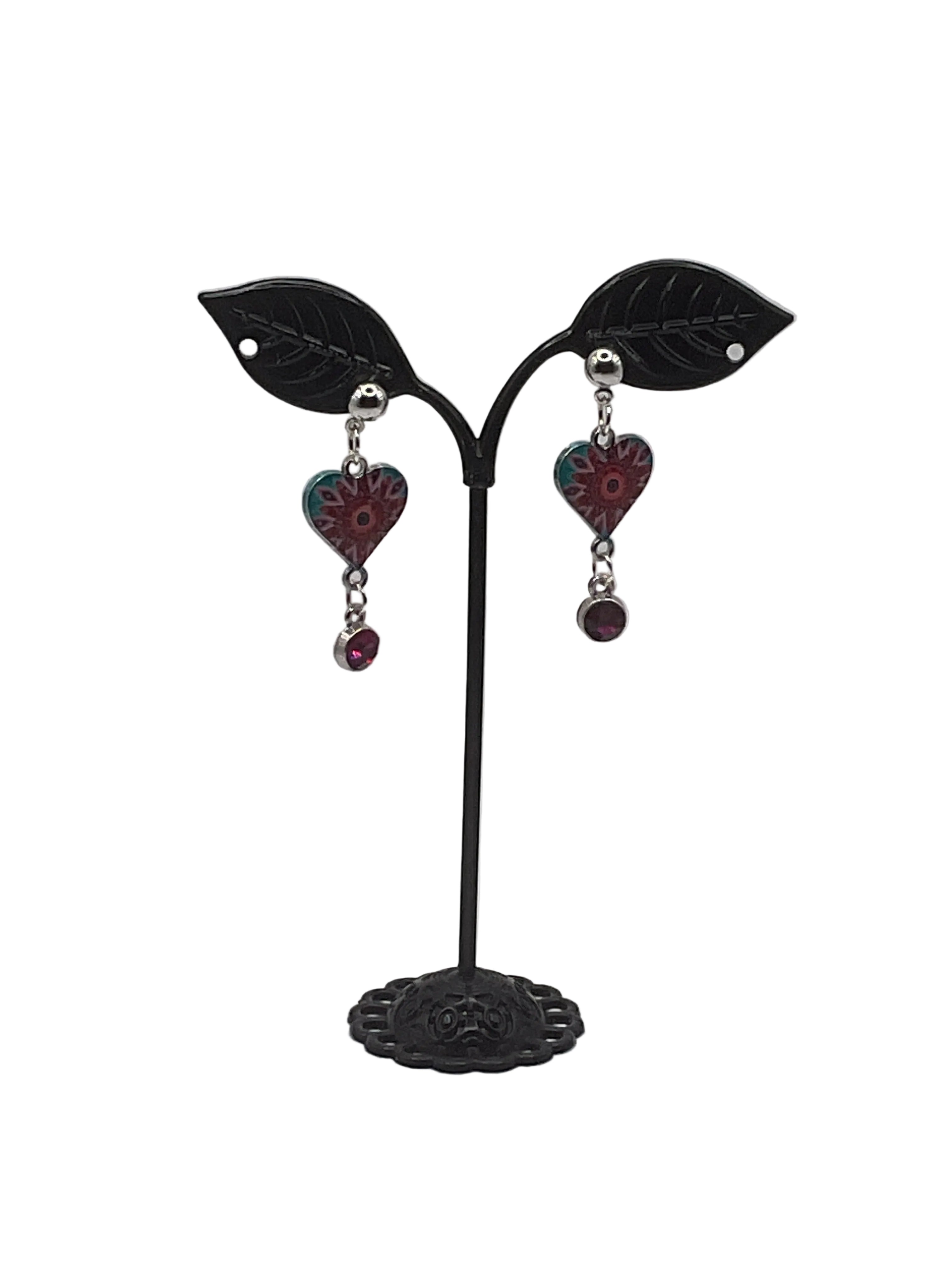 Dangling Heart and Charm Earrings