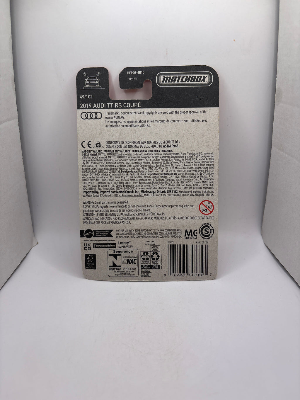 Matchbox 2019 Audi TT RS Coupe Diecast red