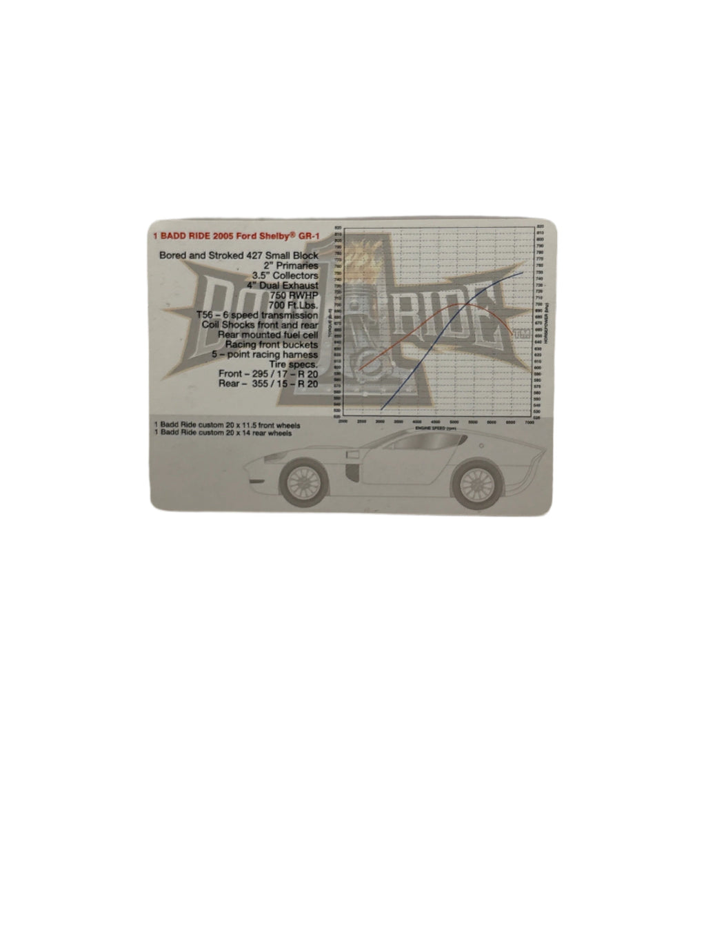 One Bad Ride 2005 Ford Shelby GR-1 Trading Card