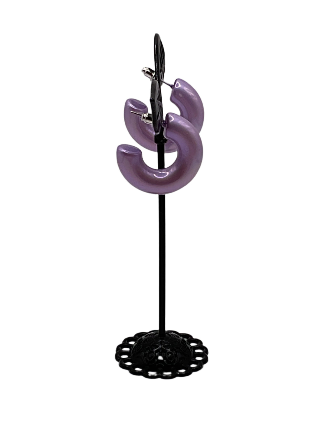 Purple hoop earrings