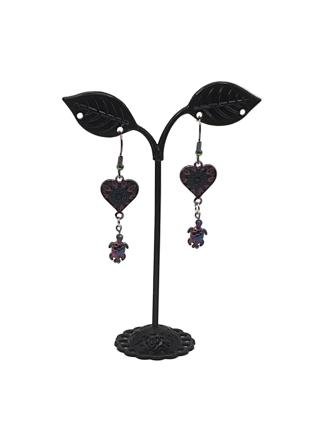 Dangling Heart and Charm Earrings