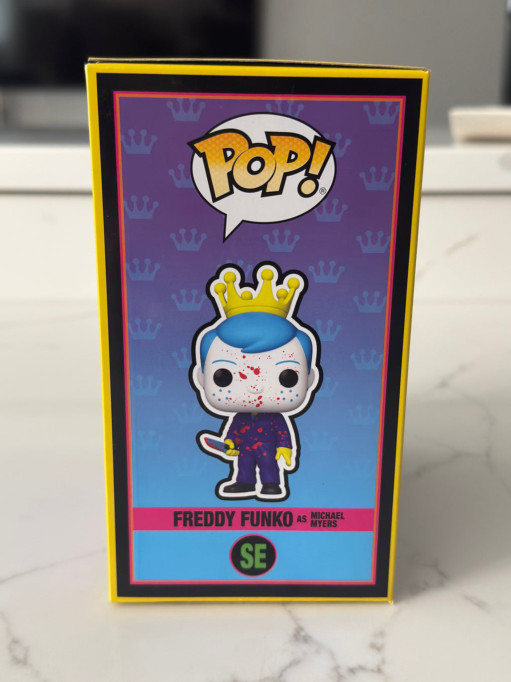Funko Fundays Experience 2025: Pop! Originals HORROR Halloween Freddy Funko as Michael Myers (Blacklight) LE150