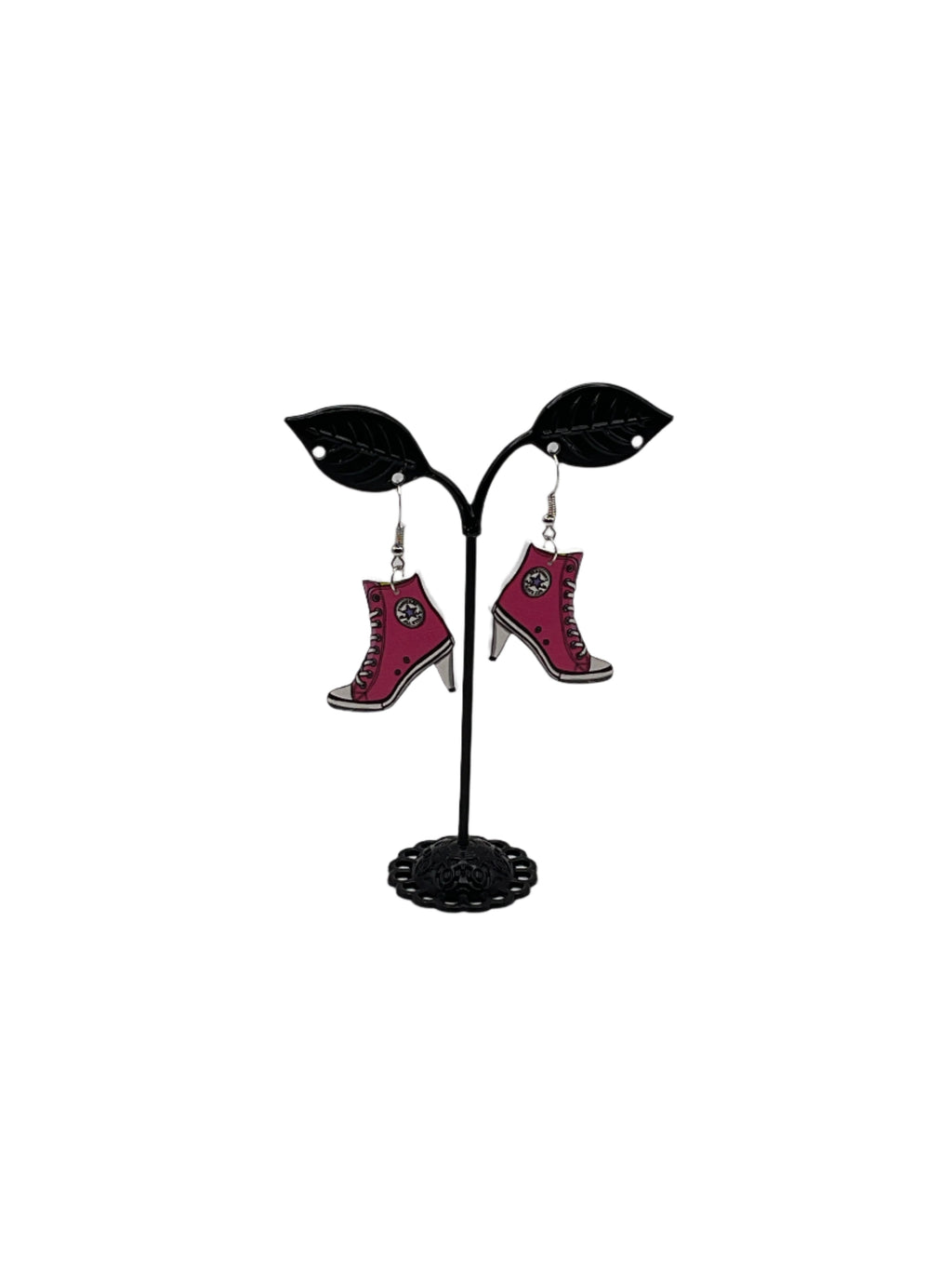 Pink High Heel Tennis Shoe Earrings