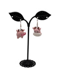 Pink Cow Earrings