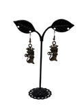 Vintage Bronze Cat Earrings