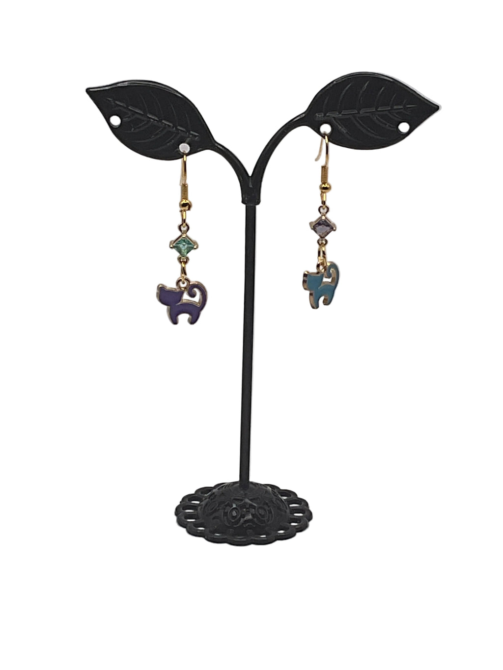 Kitties,Crosses  and Crystal  Earrings