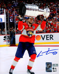 Eetu Luostarinen Autographed Florida Panthers (2024 Stanley Cup Trophy) 8x10 Photo