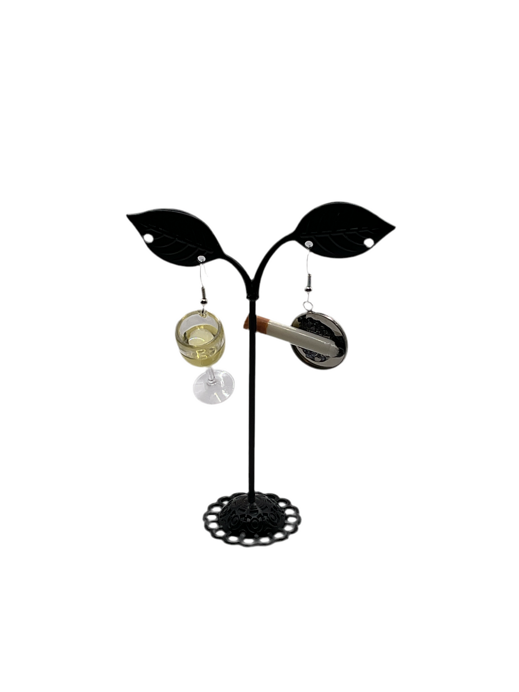Cigarette And Wine Earrings 2