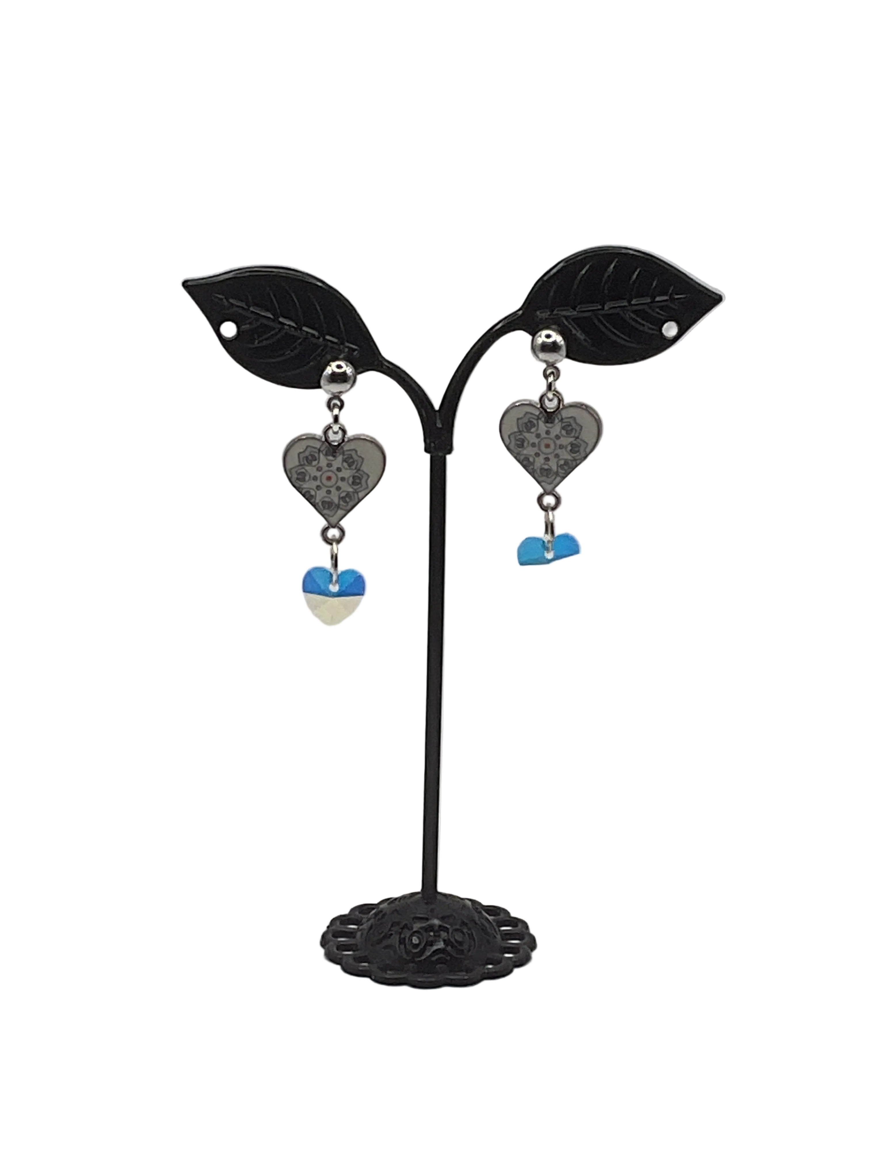 Dangling Heart and Charm Earrings