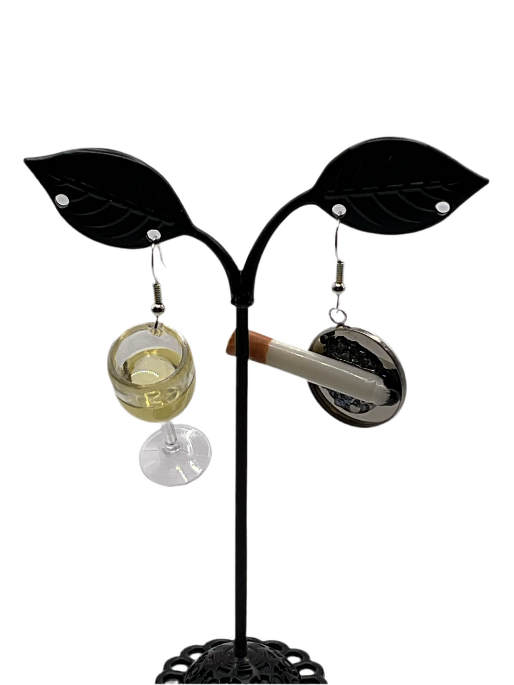 Cigarette And Wine Earrings 2