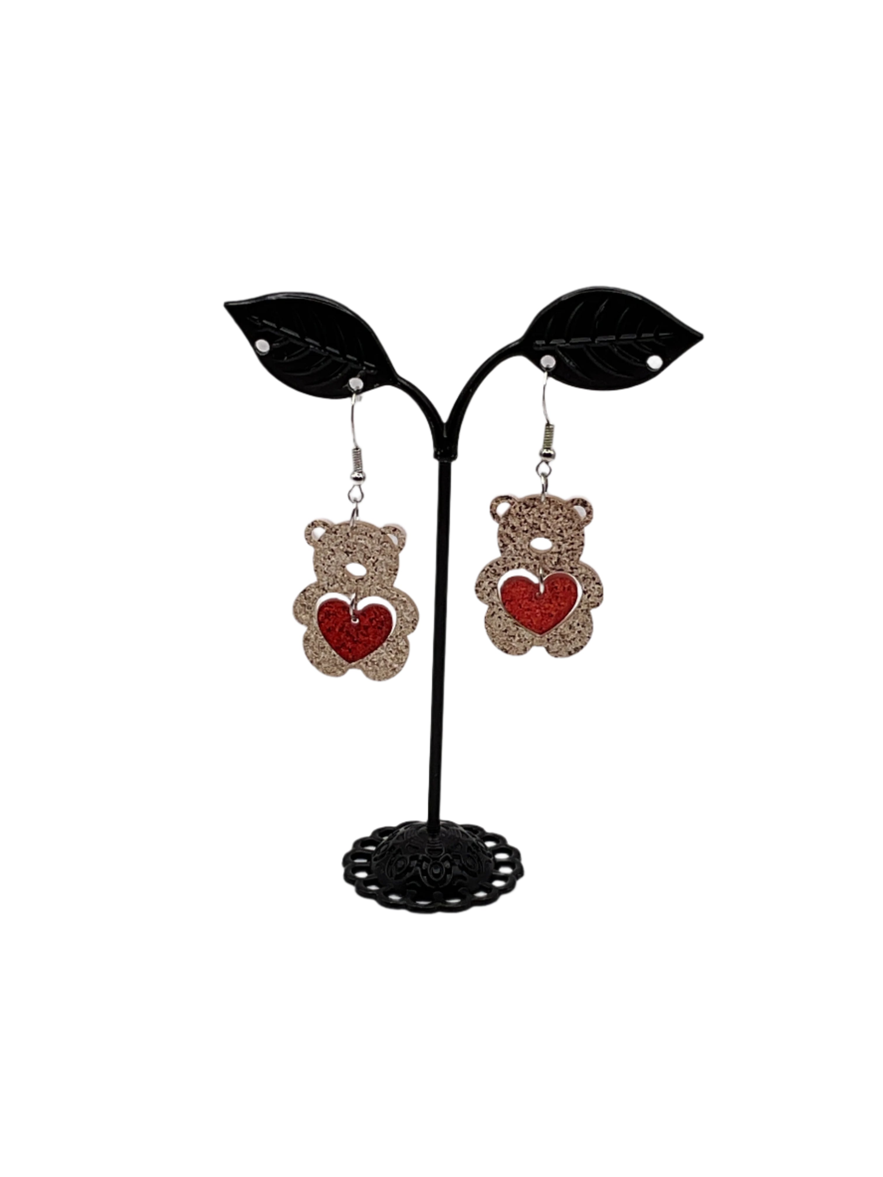 GlitterTeddy Bear Earrings