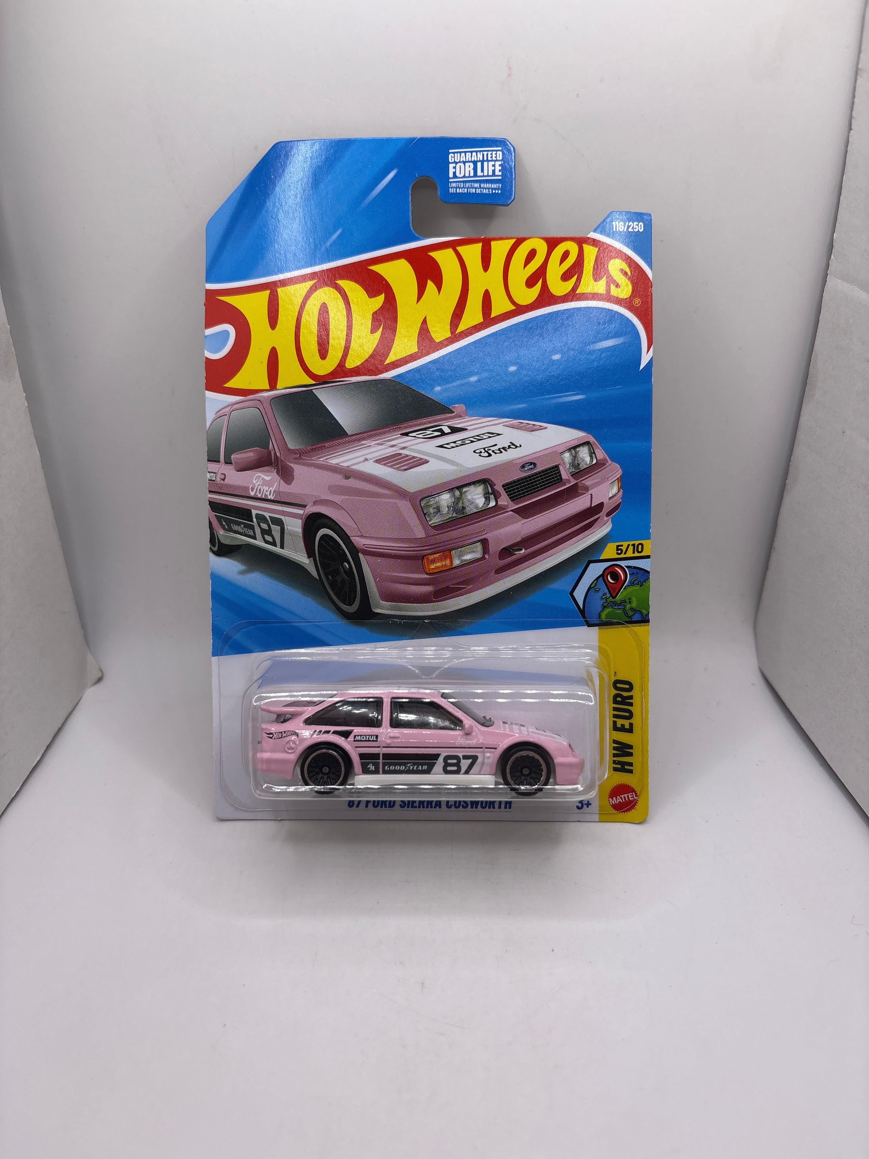 Hot Wheels 87 Ford Sierra Cosworth Diecast pink