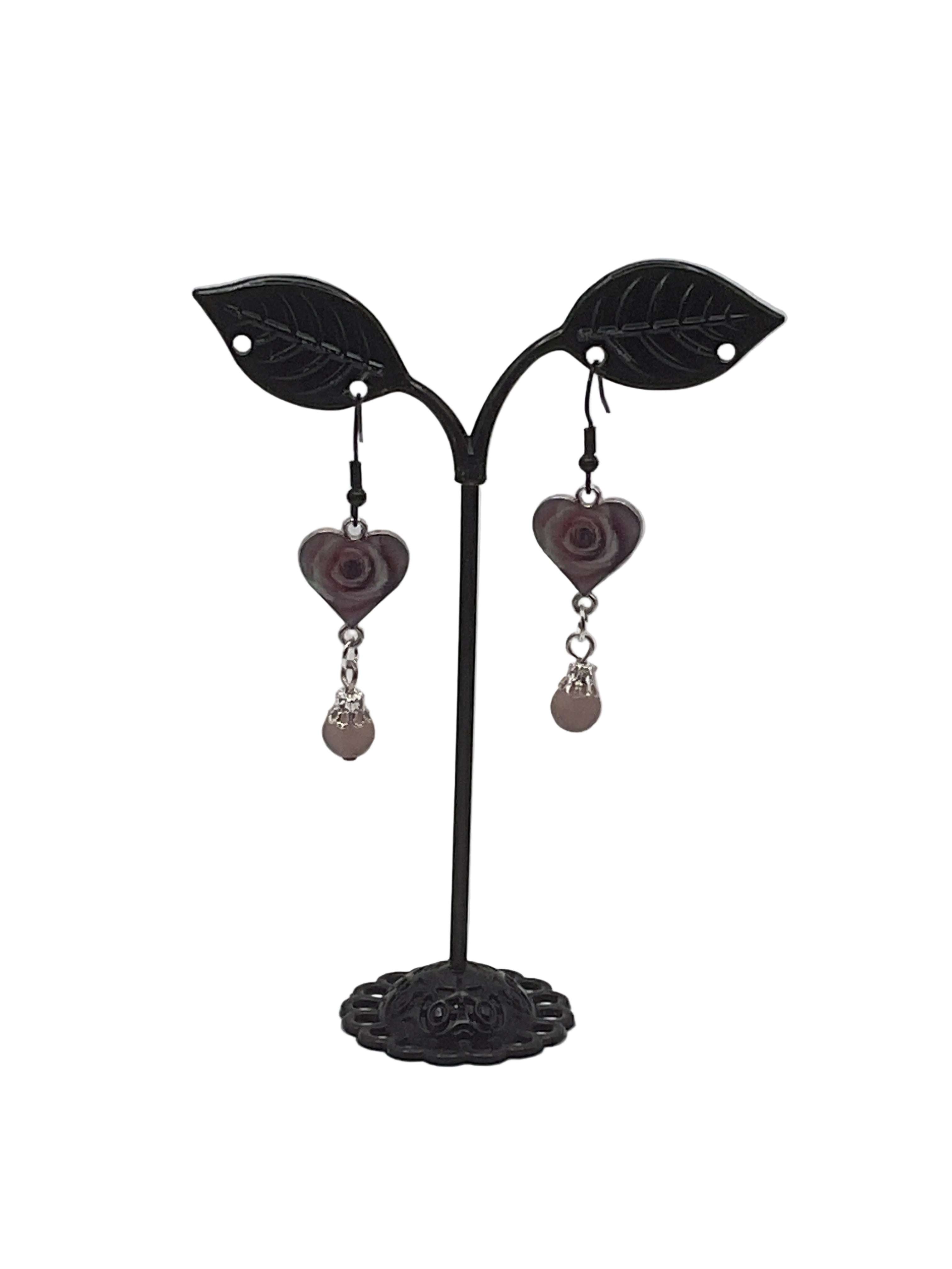 Dangling Heart and Charm Earrings