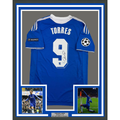 Framed Autographed/Signed Fernando Torres 35x39 Chelsea FC Blue Soccer Futbol Jersey Beckett BAS COA