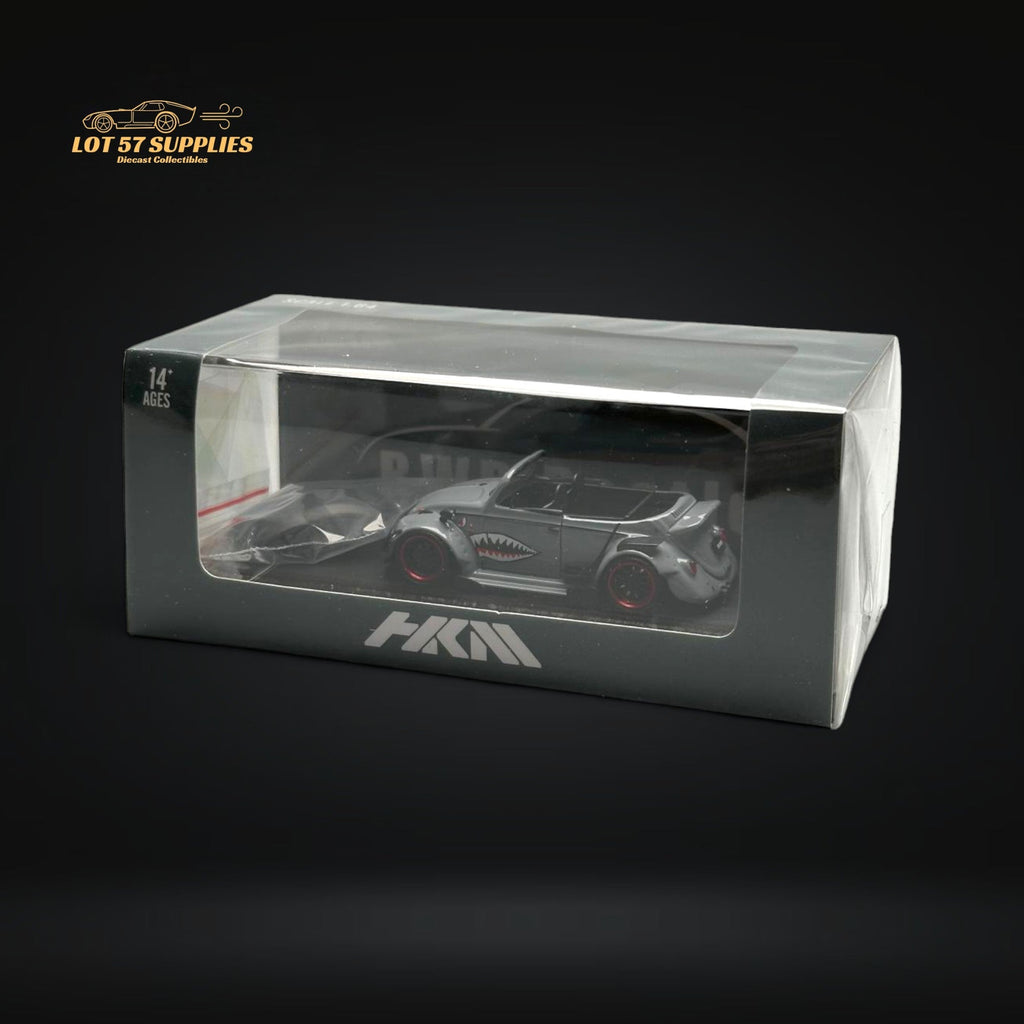 HKM Model VW Beetle Convertible Grey Shark Mouth 1:64