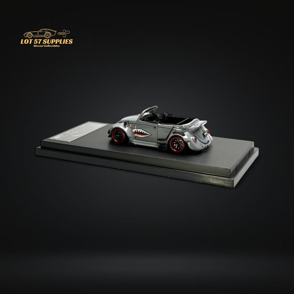 HKM Model VW Beetle Convertible Grey Shark Mouth 1:64