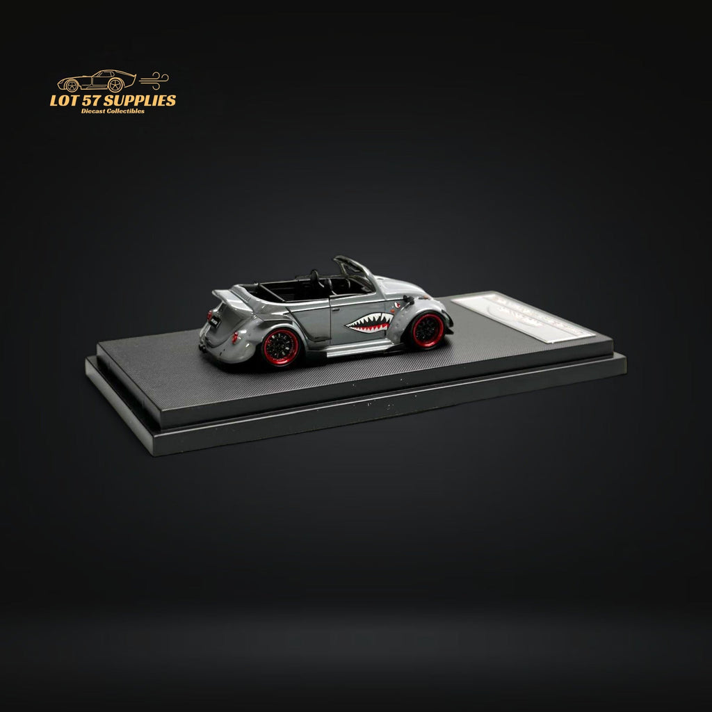 HKM Model VW Beetle Convertible Grey Shark Mouth 1:64