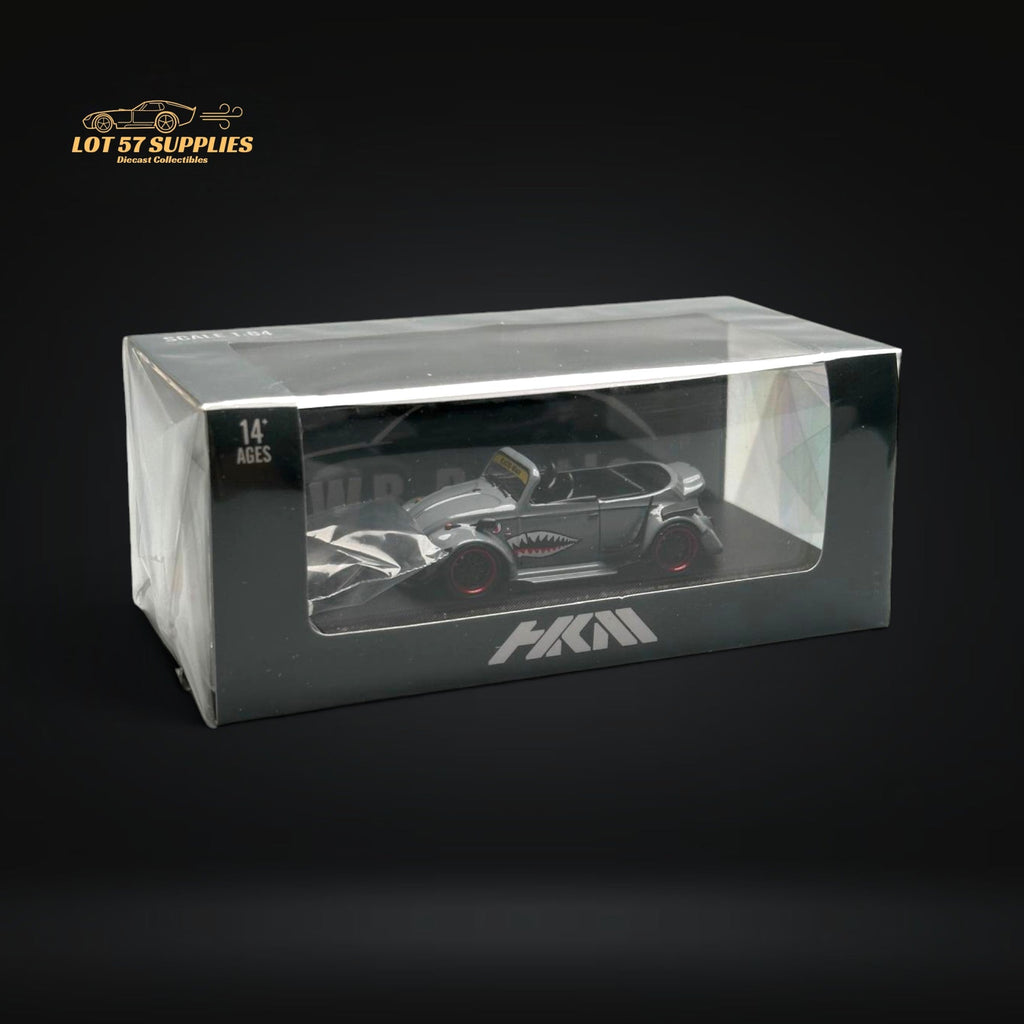 HKM Model VW Beetle Convertible Grey Shark Mouth 1:64