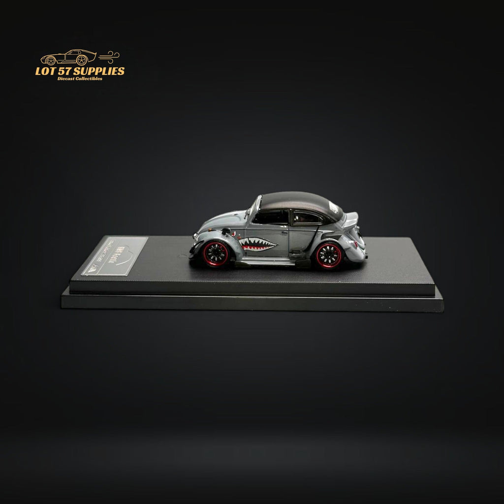 HKM Model VW Beetle Convertible Grey Shark Mouth 1:64