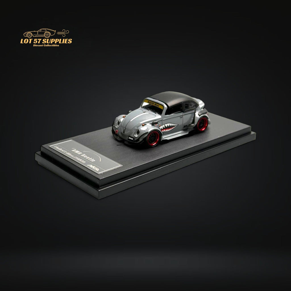HKM Model VW Beetle Convertible Grey Shark Mouth 1:64