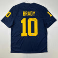 Autographed/Signed Tom Brady Michigan Wolverines Blue Authentic Limited Football Jersey Fanatics COA