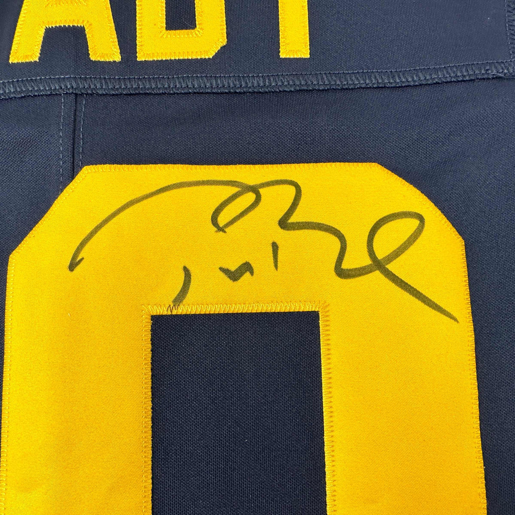 Autographed/Signed Tom Brady Michigan Wolverines Blue Authentic Limited Football Jersey Fanatics COA