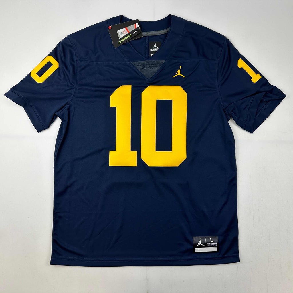 Autographed/Signed Tom Brady Michigan Wolverines Blue Authentic Limited Football Jersey Fanatics COA