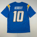 Autographed/Signed Justin Herbert Los Angles LA Chargers Powder Blue Authentic Elite Football Jersey Fanatics COA