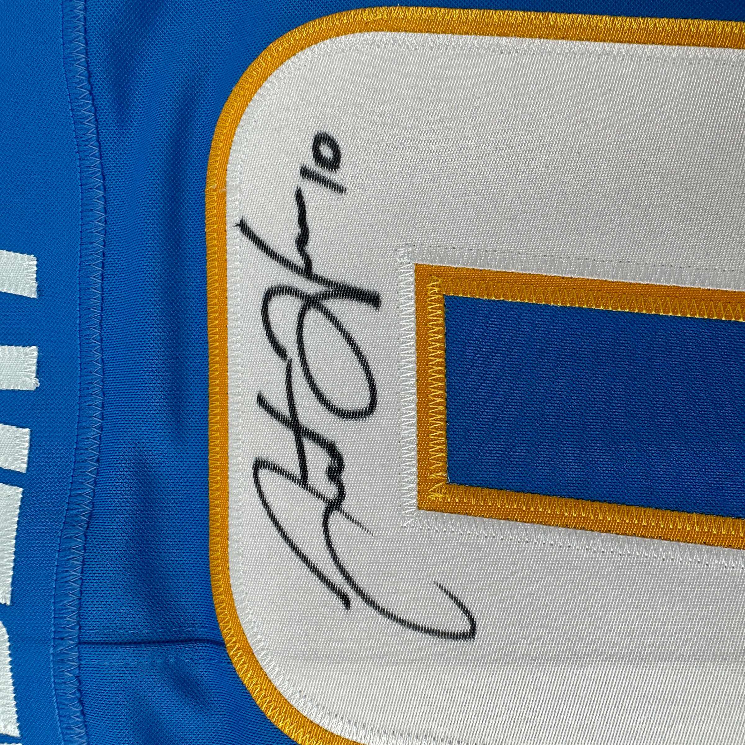 Autographed/Signed Justin Herbert Los Angles LA Chargers Powder Blue Authentic Elite Football Jersey Fanatics COA