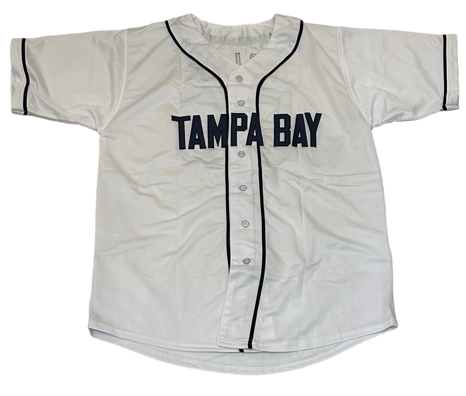 Luke Raley Autographed Tampa Bay (White #55) Custom Jersey - JSA