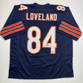 Autographed/Signed Colston Loveland Chicago Blue Football Jersey Beckett BAS COA