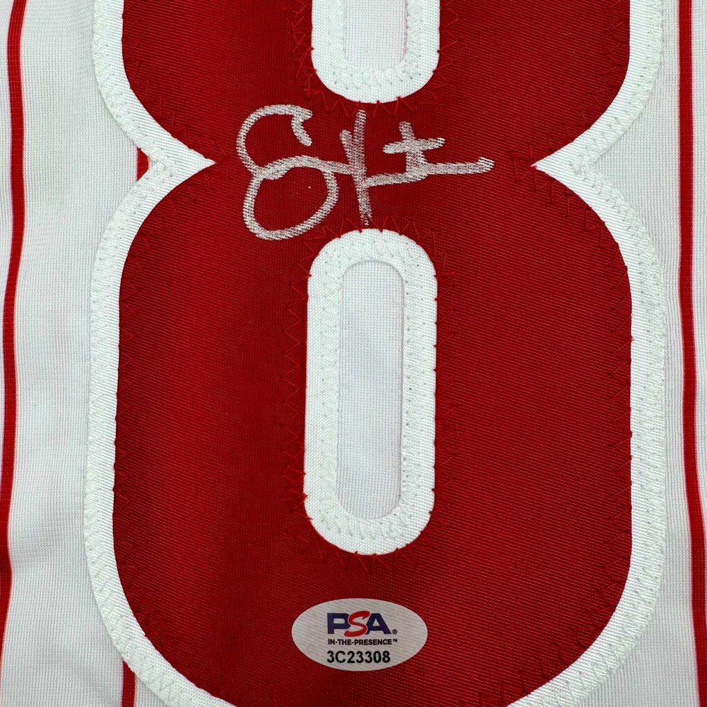 Autographed/Signed Shane Victorino Philadelphia Pinstripe Baseball Jersey PSA COA
