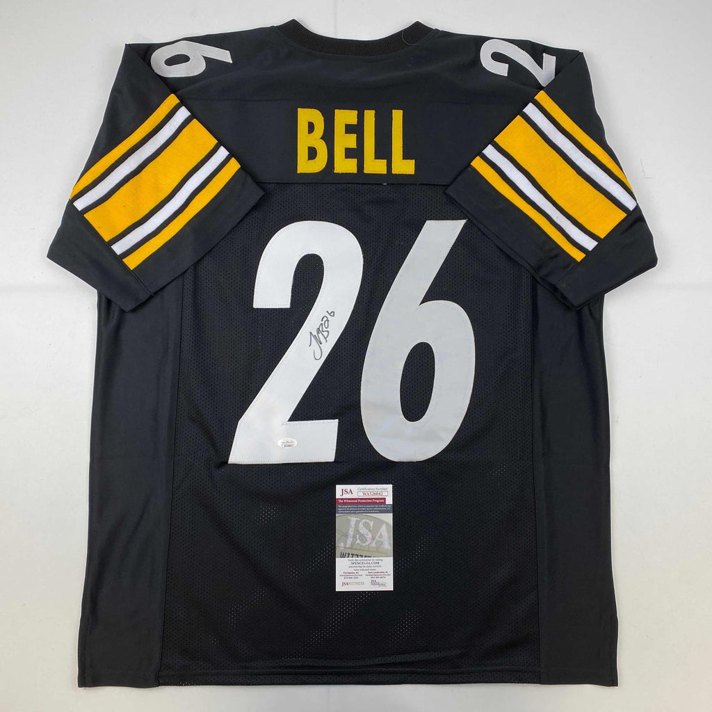 Autographed/Signed Le'Veon LeVeon Bell Pittsburgh Black Football Jersey Beckett BAS COA