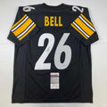 Autographed/Signed Le'Veon LeVeon Bell Pittsburgh Black Football Jersey Beckett BAS COA