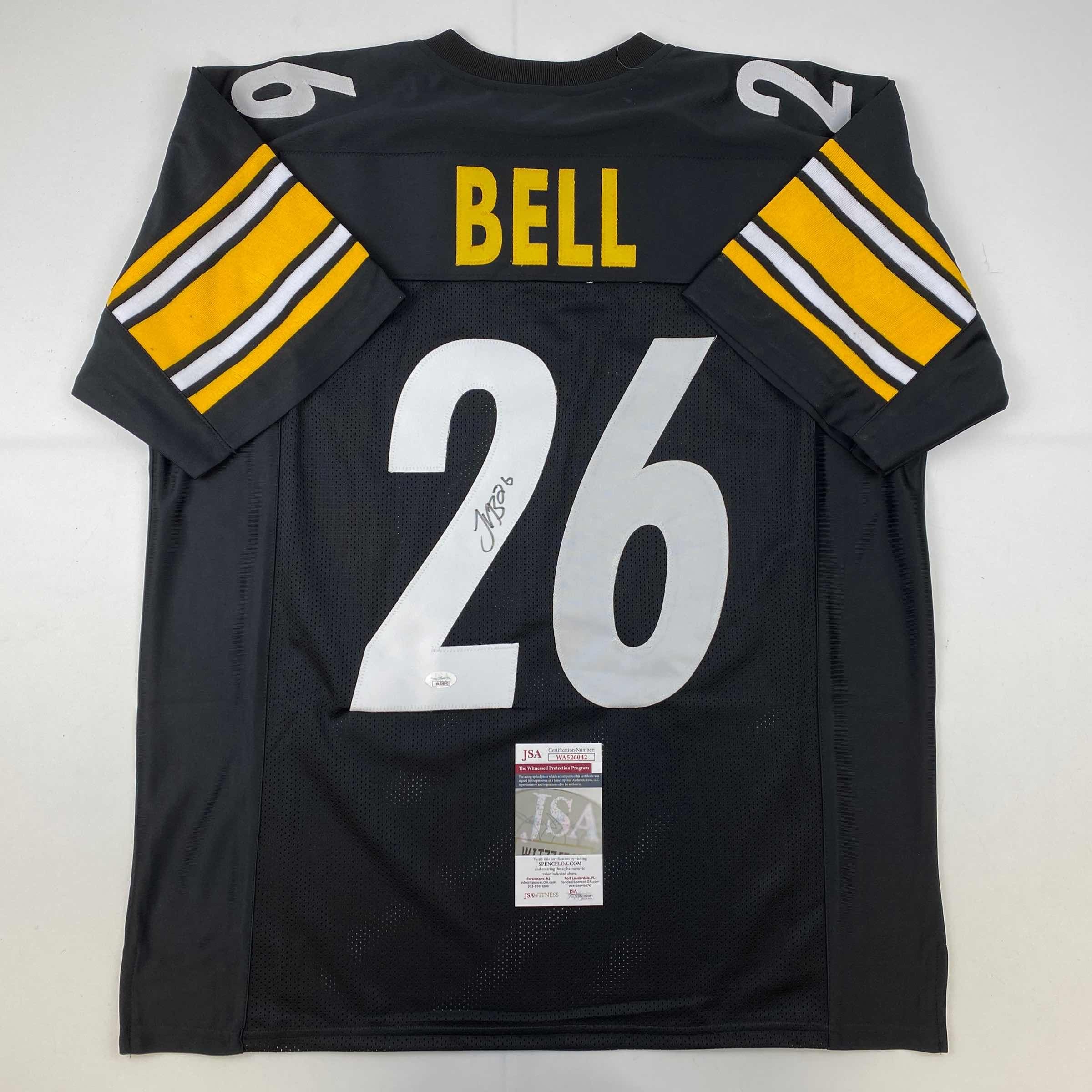 Autographed/Signed Le'Veon LeVeon Bell Pittsburgh Black Football Jersey Beckett BAS COA