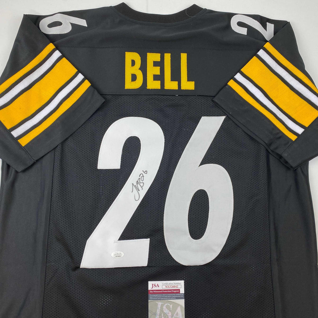 Autographed/Signed Le'Veon LeVeon Bell Pittsburgh Black Football Jersey Beckett BAS COA