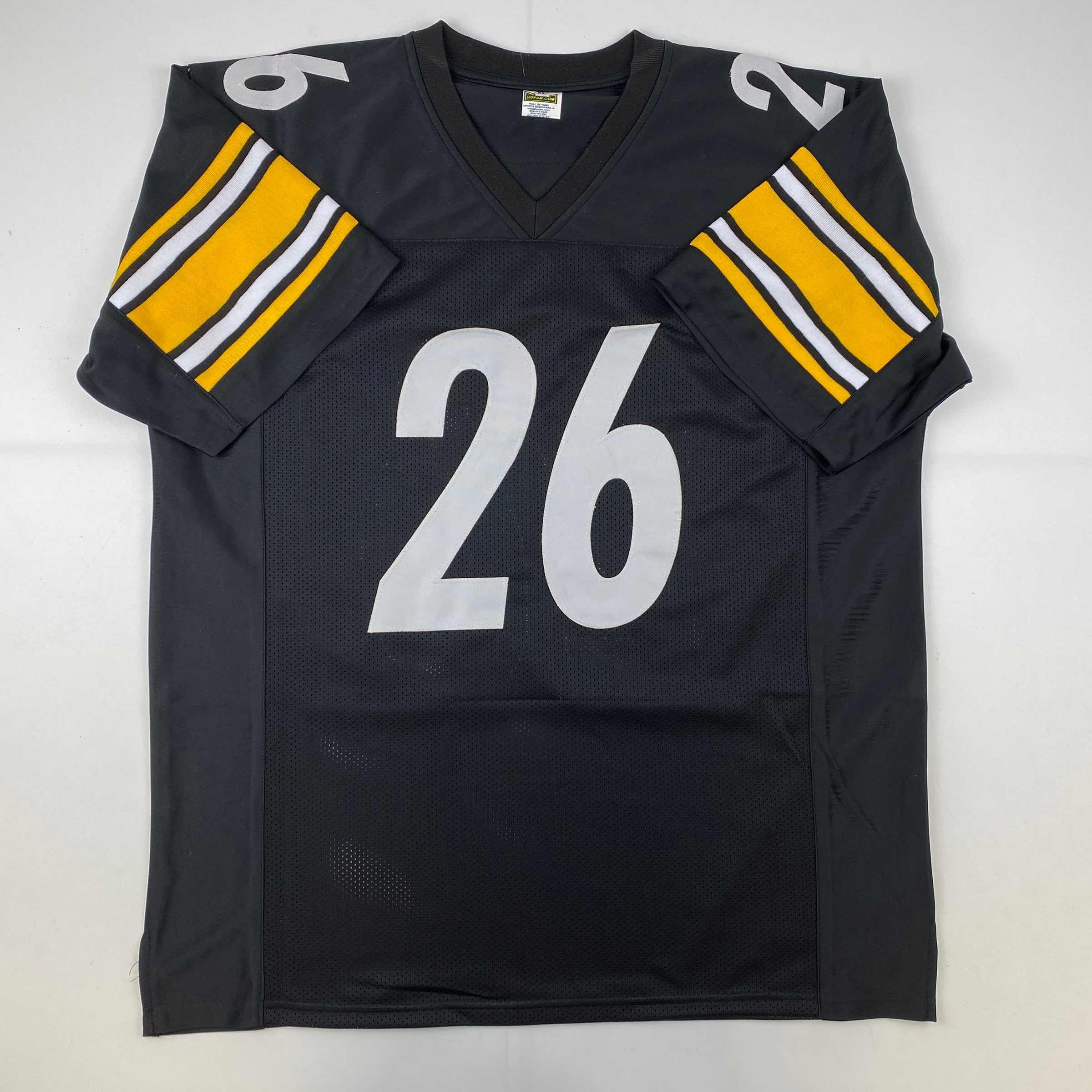 Autographed/Signed Le'Veon LeVeon Bell Pittsburgh Black Football Jersey Beckett BAS COA
