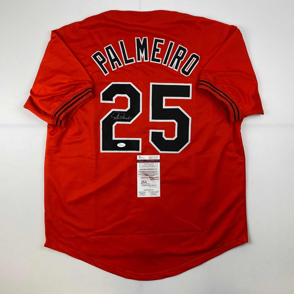 Autographed/Signed Rafael Palmeiro Baltimore Orange Baseball Jersey JSA COA