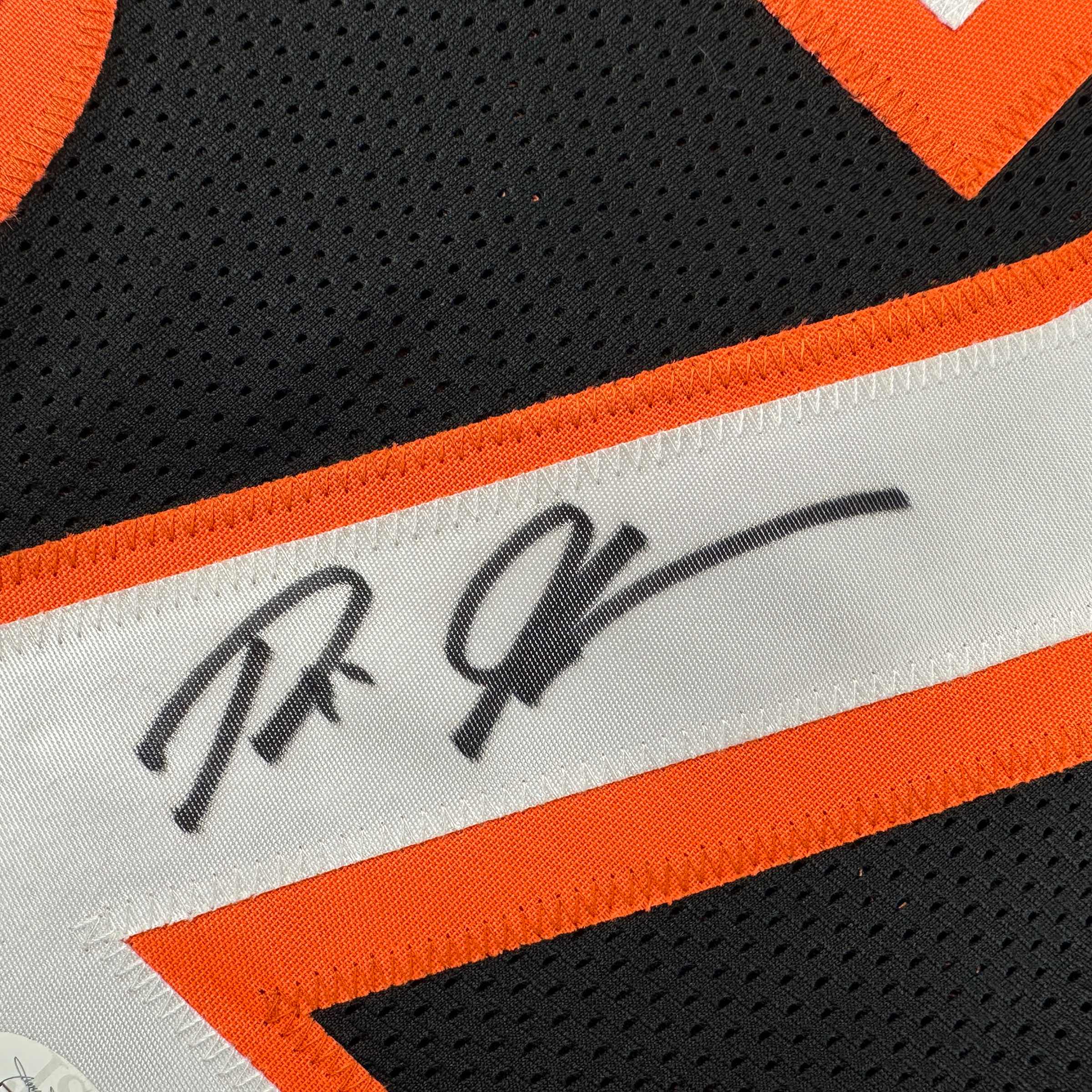 Autographed/Signed Rudi Johnson Cincinnati Black Football Jersey JSA COA