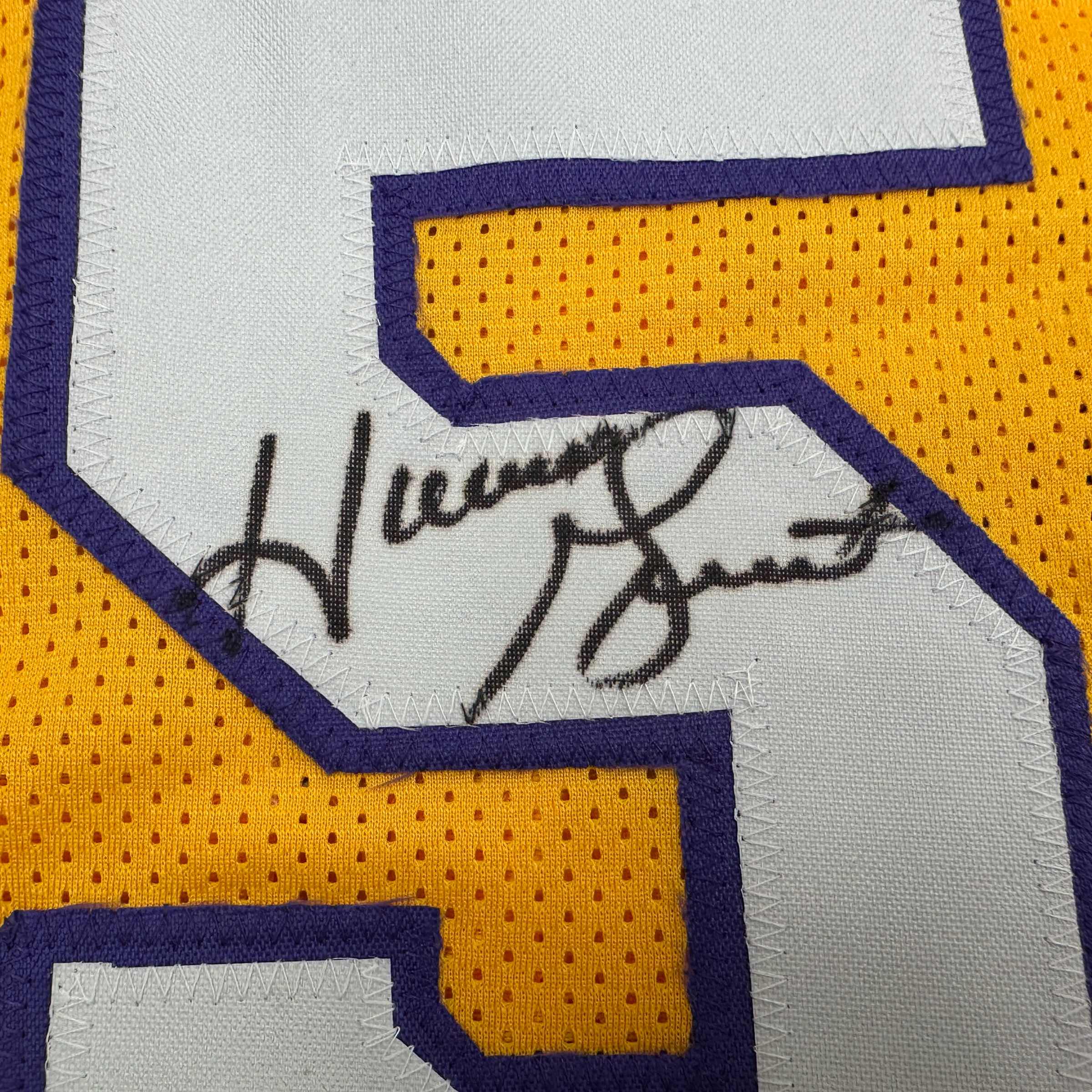 Autographed/Signed Horace Grant Los Angeles Yellow Basketball Jersey JSA COA