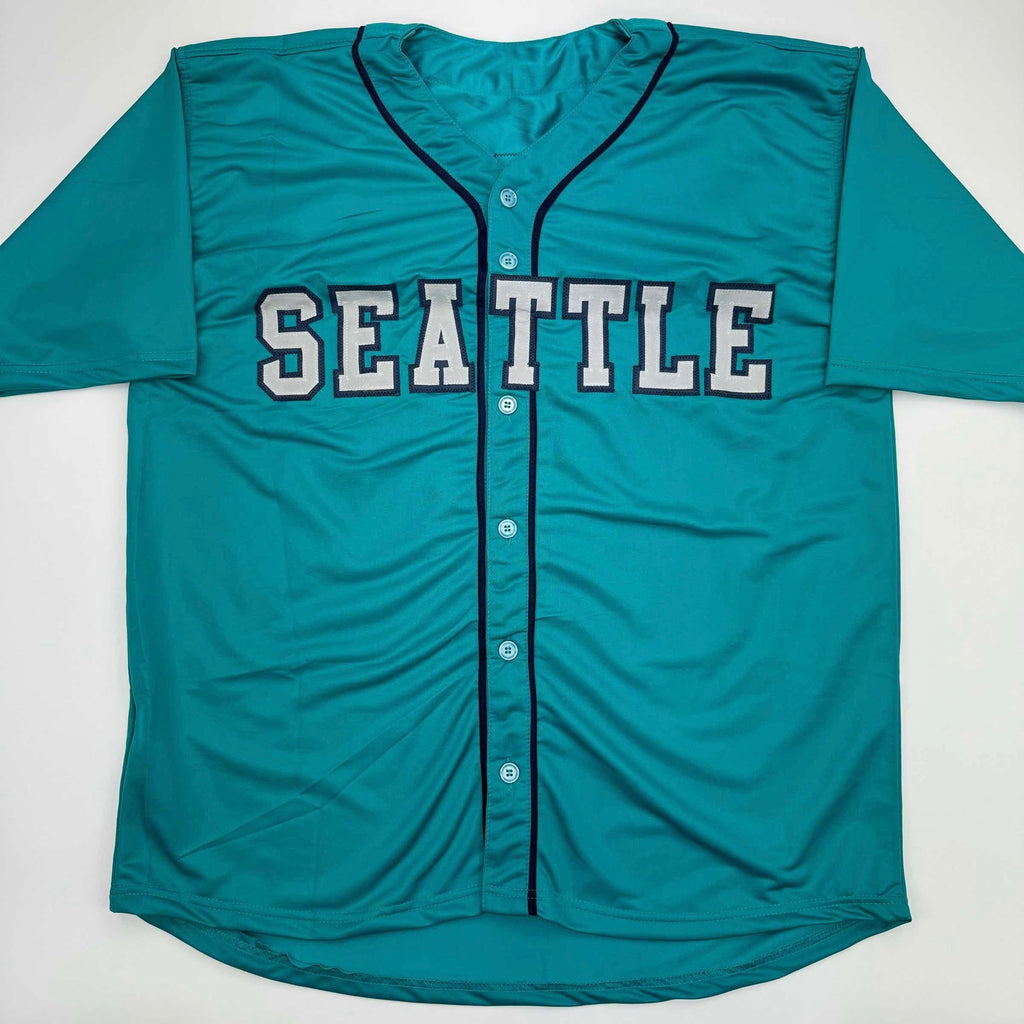 Autographed/Signed Edgar Martinez Seattle Teal Baseball Jersey JSA COA