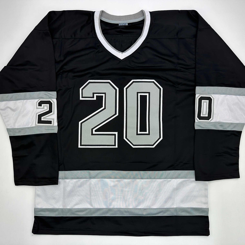 Autographed/Signed Luc Robitaille HOF 09 Los Angeles LA Black Hockey Jersey JSA COA