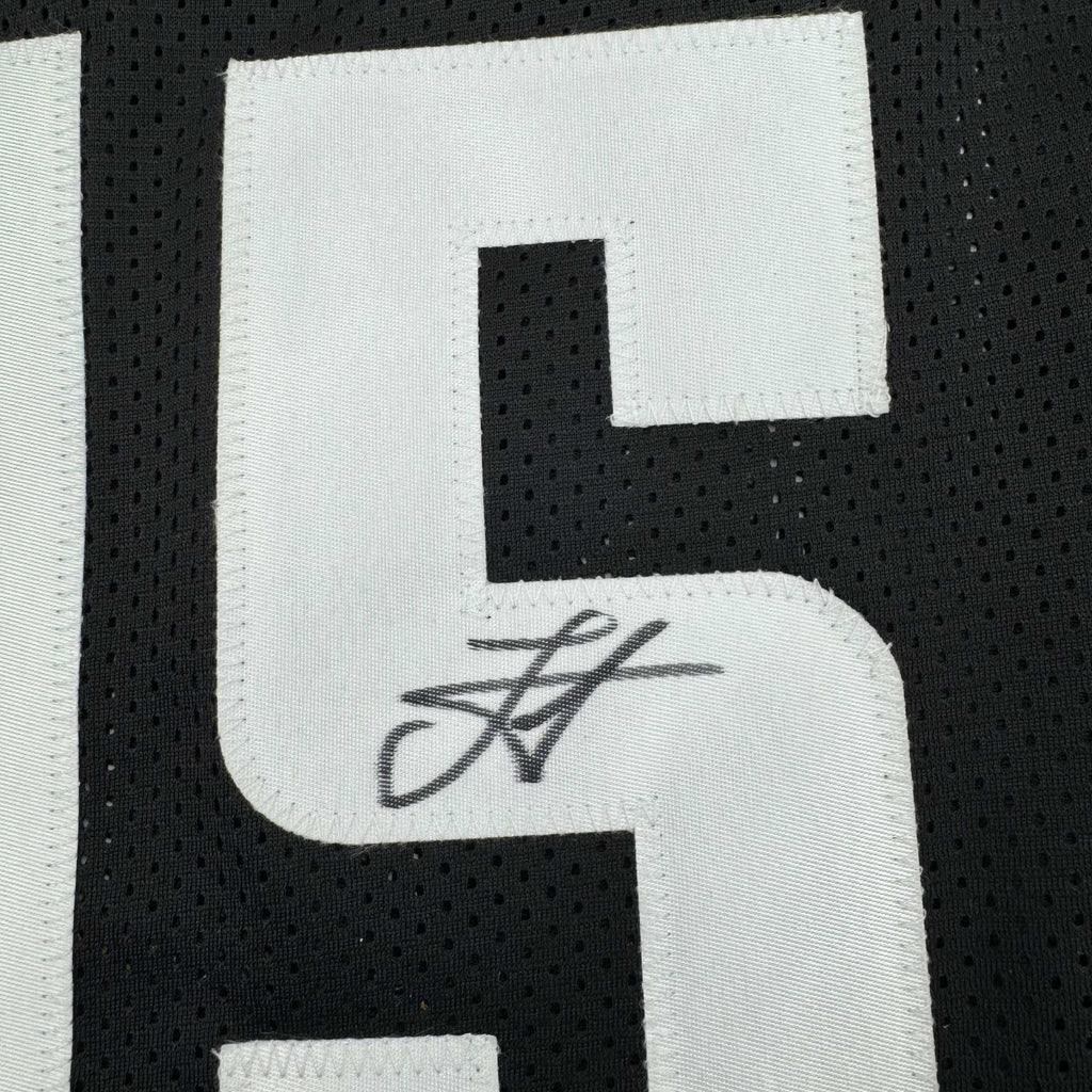 Framed Autographed/Signed Nikola Jokic 35x39 Denver Black 5280 City Edition Basketball Jersey JSA COA