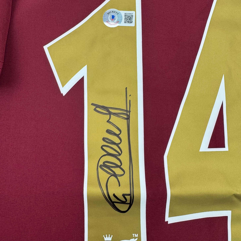 Autographed/Signed Thierry Henry Arsenal Red Soccer Jersey Beckett BAS COA