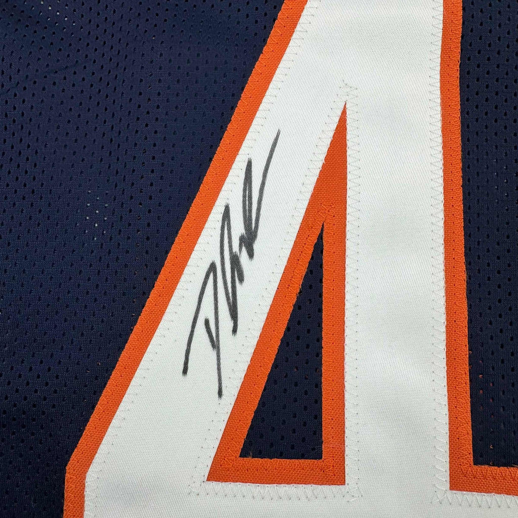 Autographed/Signed D'Andre Swift Chicago Blue Football Jersey Beckett BAS COA