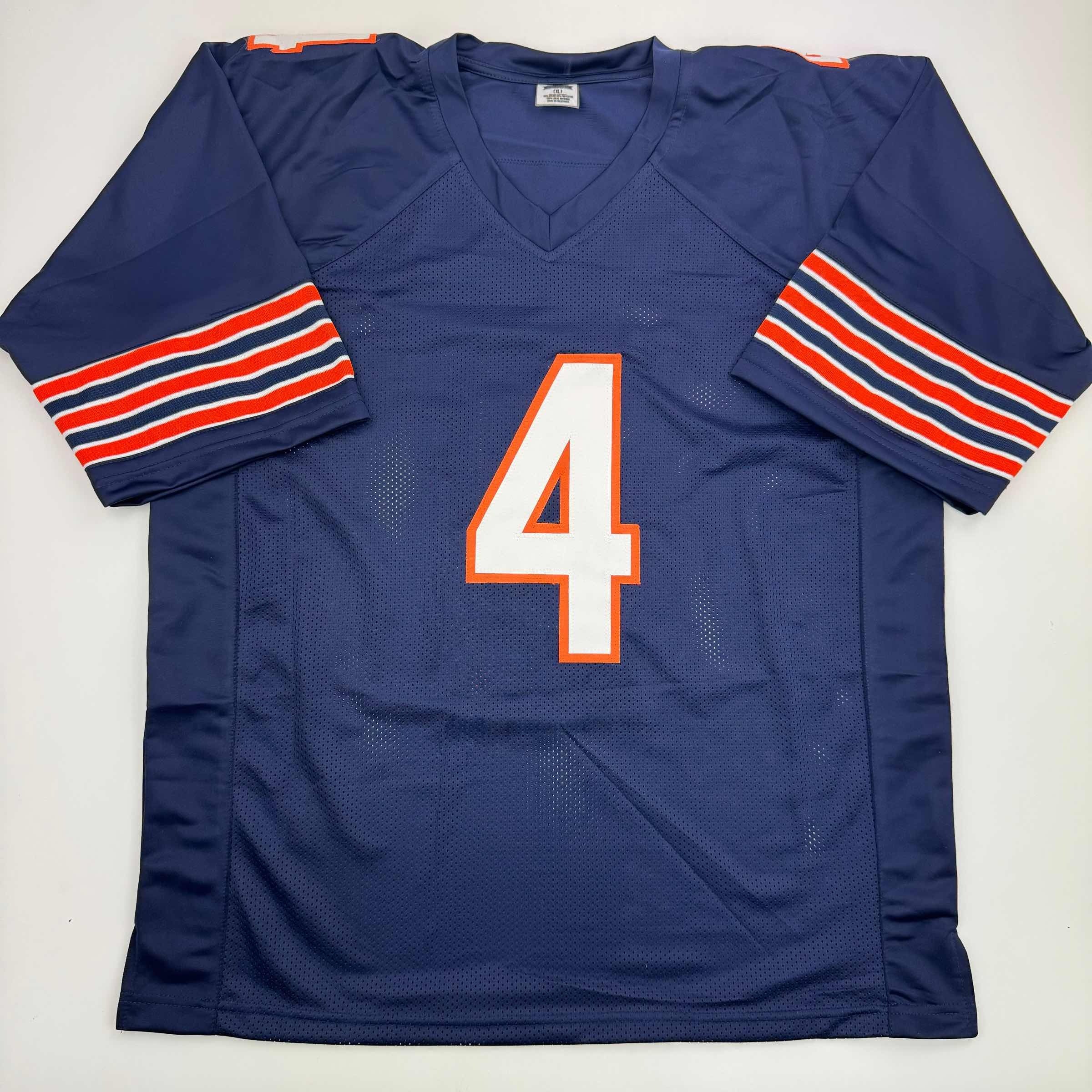 Autographed/Signed D'Andre Swift Chicago Blue Football Jersey Beckett BAS COA