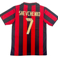 Autographed/Signed Andriy Shevchenko AC Milan Red/Black Soccer Futbol Jersey Beckett BAS COA