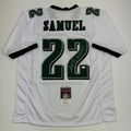Autographed/Signed Asante Samuel Sr. Philadelphia White Football Jersey JSA COA