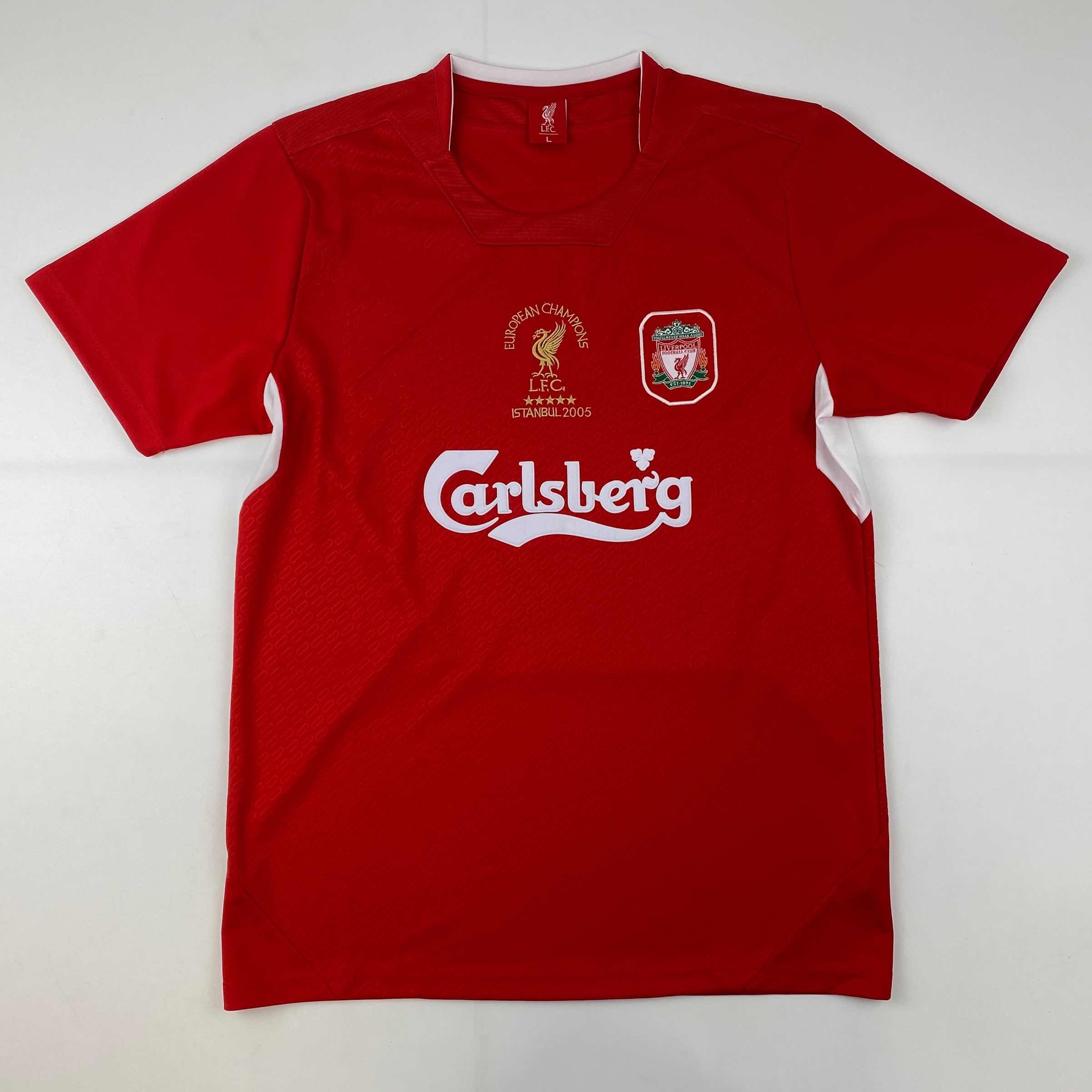 Autographed/Signed Steven Gerrard Liverpool Red Soccer Jersey Beckett BAS COA